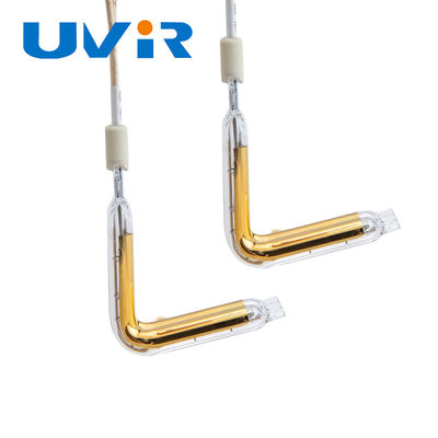 金で覆われたL型ハロゲン赤外線クォーツチューブ 1800~2200°C