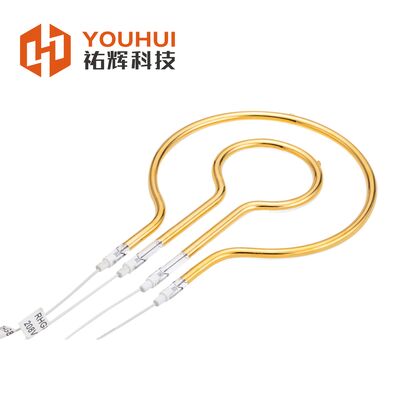 品質 240V 中波長波リング赤外線ランプ 自動車用 ゴールド反射器 工場