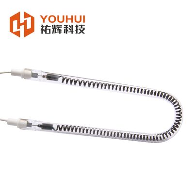 良い価格 U型単管型炭素繊維赤外線ヒートランプ 1100~2600°Cの繊維温度とゴールド反射器 オンライン