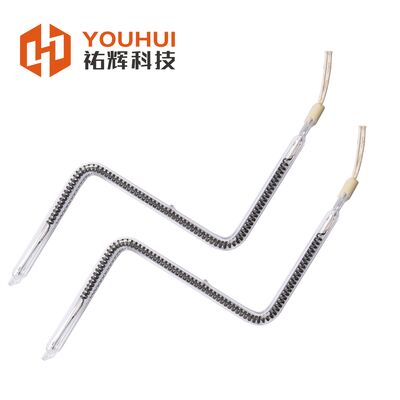 産業用途向けの耐久性のある200-4000W Z型二重管カーボンファイバー赤外線加熱ランプ、発光色が明確